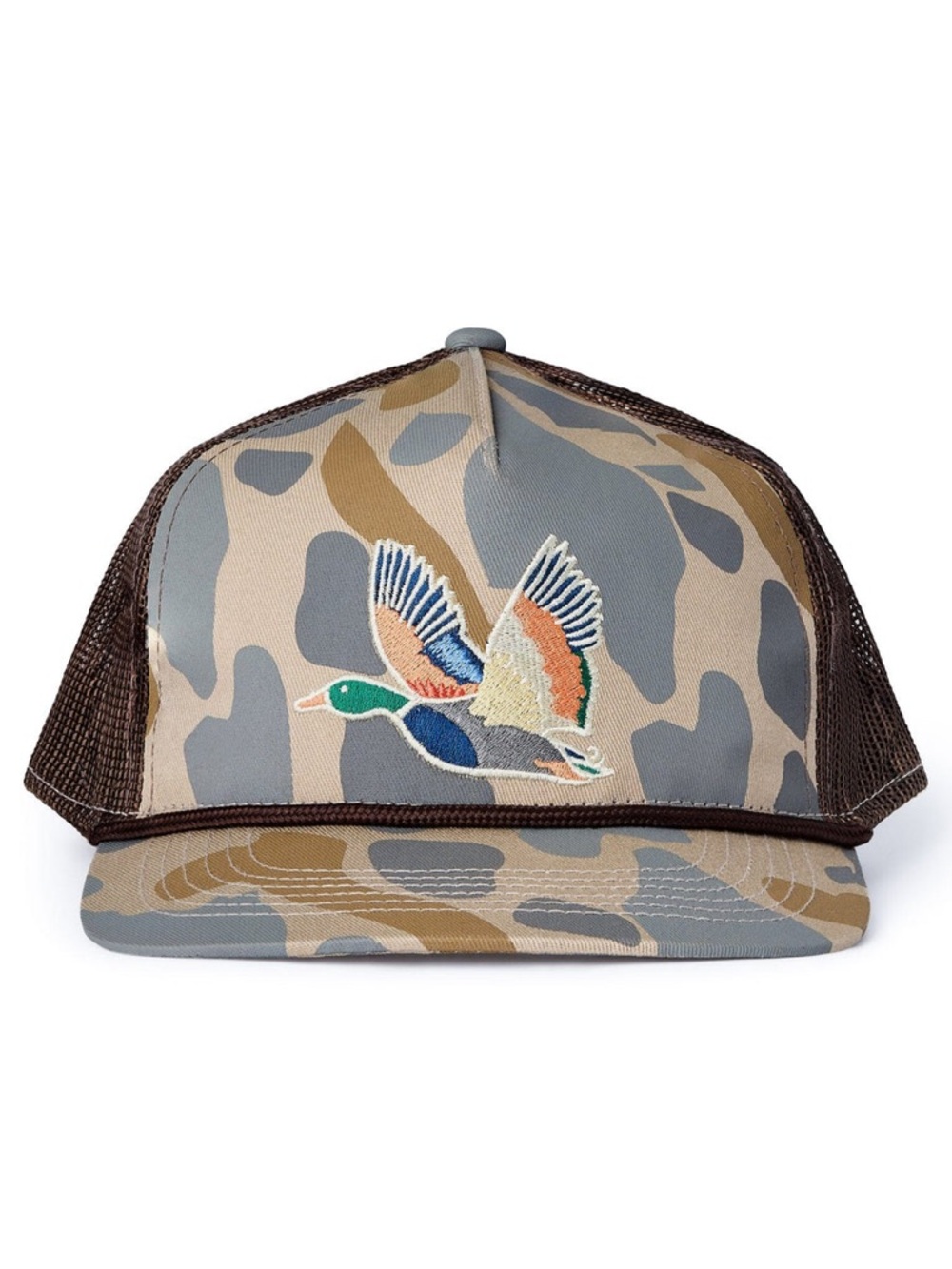 BURLEBO Camo Trucker Hat with Embroidered Mallard